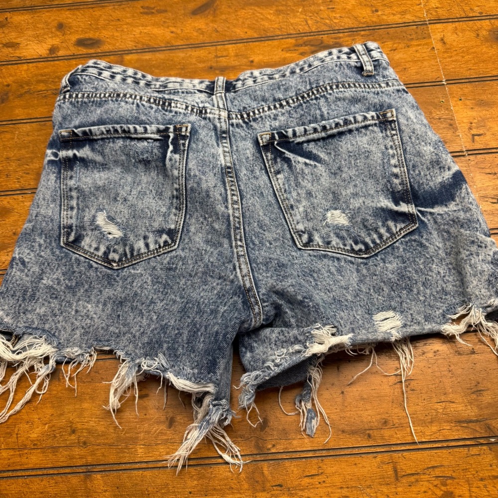 Distressed Blue Jean Shorts - Picture 6 of 6